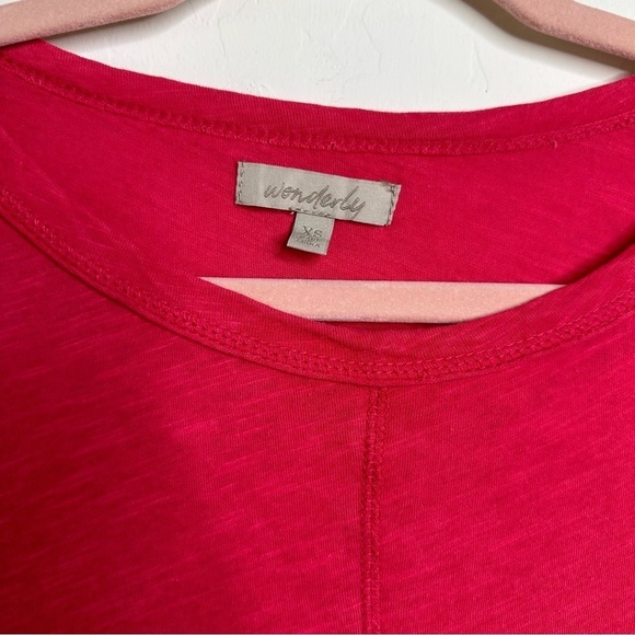 Wonderly Bright Pink Cotton Lagenlook Long Sleeve Top Size Extra Small - Picture 4 of 6